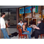 Musicians preparing outside