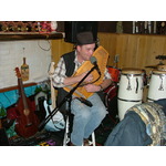 Lyle with one of his many unusual instruments.