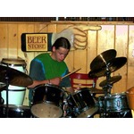 with drummer
