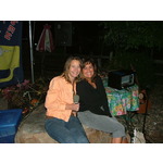 Janet and Cindy singing back up on the rock.