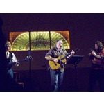 Tim Noah, Rick Gorden, and jazz flutist, Duffy on stage at "The Thumb"